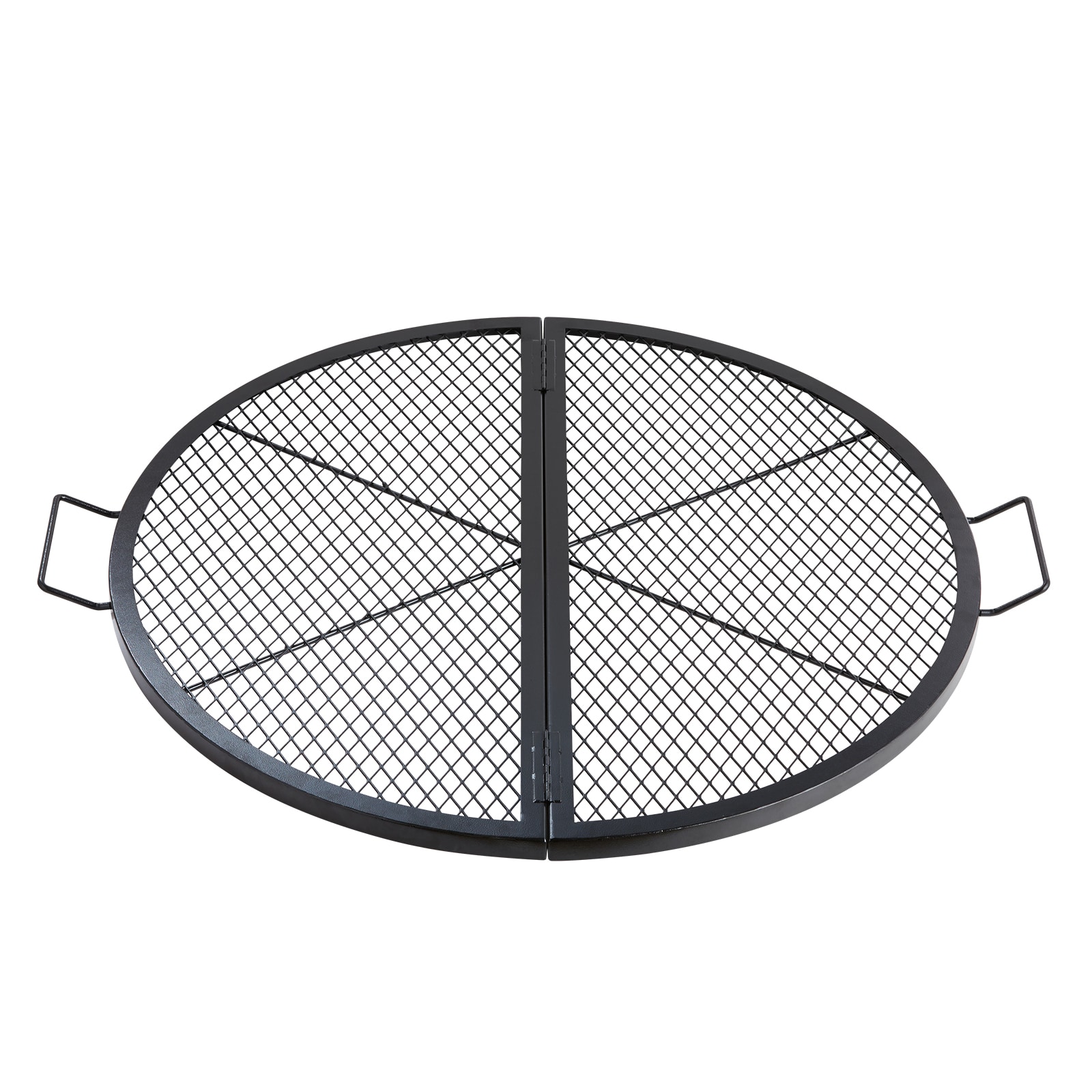 Fire Pit Grill Grate Foldable Round Steel Bbq Grid With Handle_voghion.com